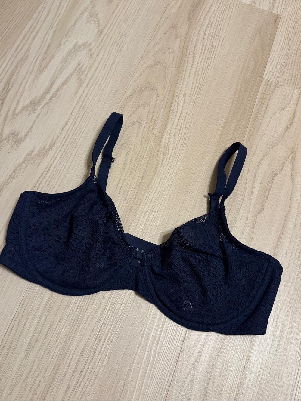 NEW Soma Unlined Perfect Coverage Bra LACE NAVY BLUE NWOT 38DD